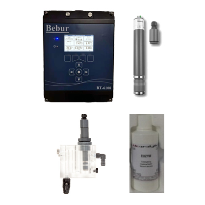 BT6108-CL电极法余氯检测仪主要由四部分组成：控制器、余氯探头、流通池、电解液
